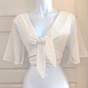 4si3nnai Polka Dot Crop Top